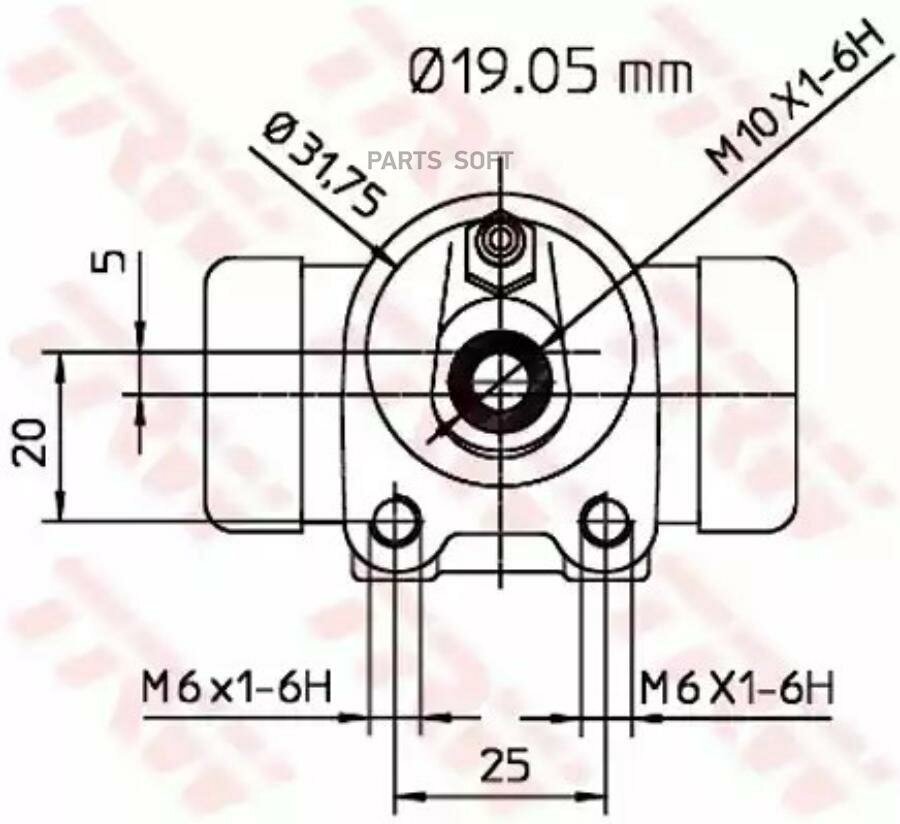 Цилиндр тормозной рабочий TRW BWD135 для Peugeot 106 I 206