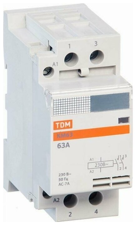 Контактор модульный TDM Electric КМ63/2-40 2P 63А 230В 2НО