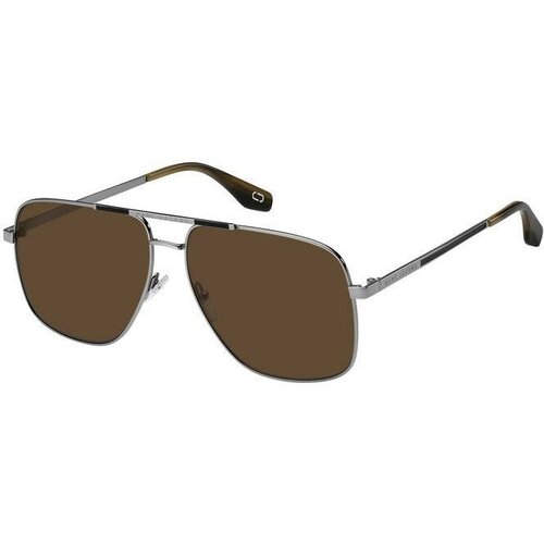 Солнцезащитные очки MARC JACOBS, прямоугольные, оправа: металл, для мужчин, коричневый