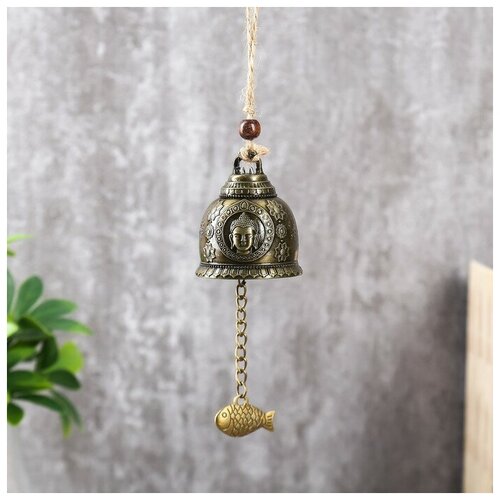 Колокольчик металл Будда и карп h48 см d6 см 2шт 732₽