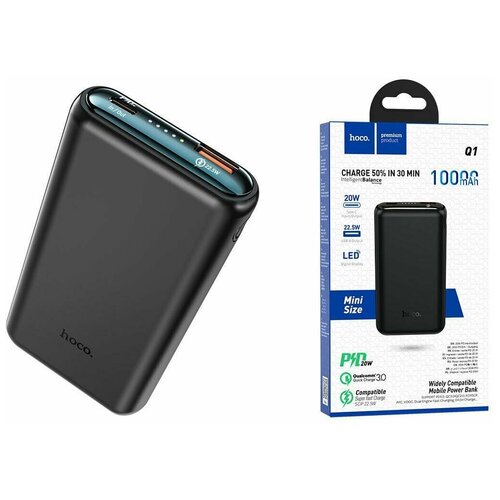 Универсальный Доп Аккумулятор 10000mAh Q1 HOCO 1 PD 20W черный 196600₽