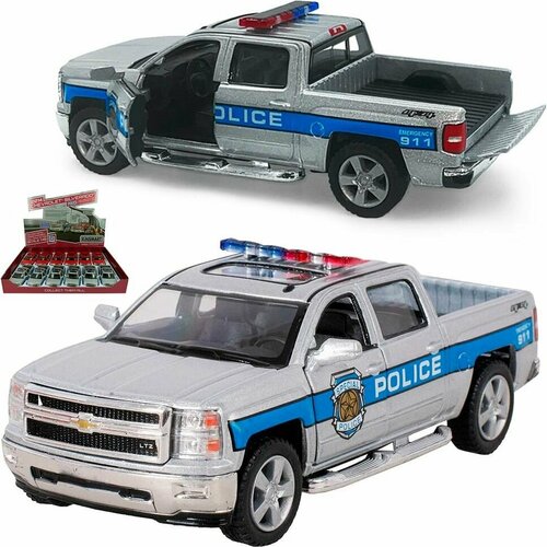 Машинка 2014 Chevrolet Silverado Police инерционная металлическая KT5381DPR коллекционная модель 1:46 подарок мальчику Kinsmart машинка инерционная красная 1 шт