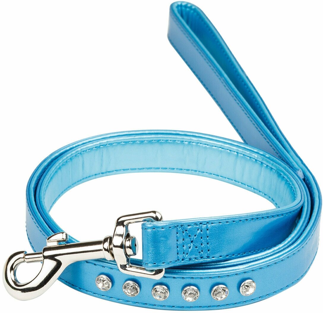Поводок для собак Japan Premium Pet с напылением жемчужной пудры и защитным покрытием, цвет голубой, размер М