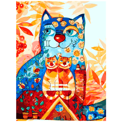 картина по номерам белоснежка зонтик раскраска холст на подрамнике 30х40 см кошка животные Картина по номерам Белоснежка Близнецы, Раскраска, Холст на подрамнике 30х40 см., Кошка, Абстракция