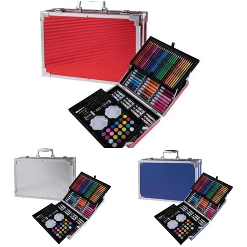 Художественный набор чемоданчик для рисования, в металлическом кейсе 145 предметов, в ассортименте