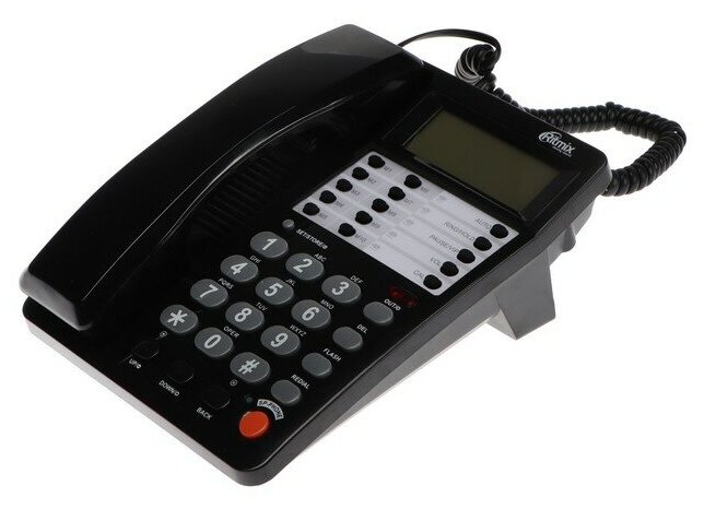 Телефон Ritmix RT-495 Caller ID однокнопочный набор память номеров спикерфон черный