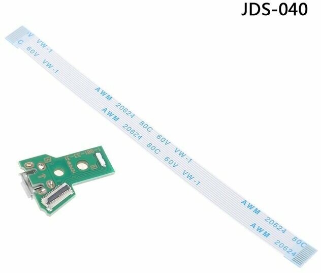 Плата / разъем / порт Micro usb jds 040 + Шлейф контактный 12pin для геймпада dualshock sony ps4 12 контактов