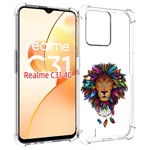 Чехол MyPads Тотемный Лев для OPPO Realme C31 задняя-панель-накладка-бампер чехол mypads лев 3 для oppo realme c31 задняя панель накладка бампер