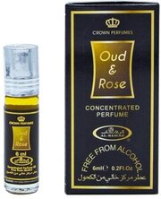 Духи масляные арабские унисекс Oud & Rose Al Rehab 6 мл.