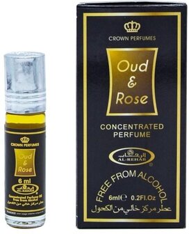 Духи масляные арабские унисекс Oud & Rose Al Rehab 6 мл.