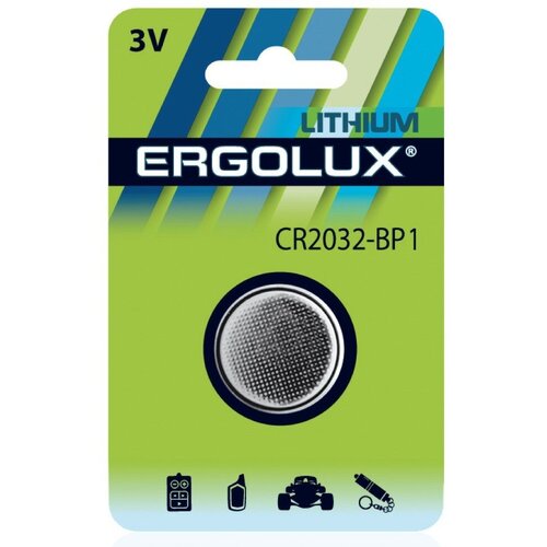 батарейка 1 5в емкость 2500ма ч ergolux r14 sr2 Литиевая батарейка Ergolux CR2032 BL-1 3V