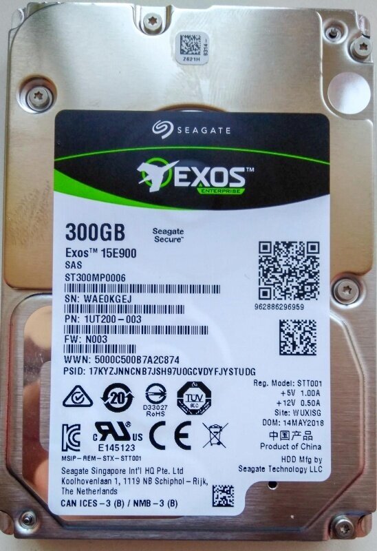 Жесткий диск Seagate Enterprise 300GB 12G 15K 512n SAS 256MB 2.5 [ST300MP0006]