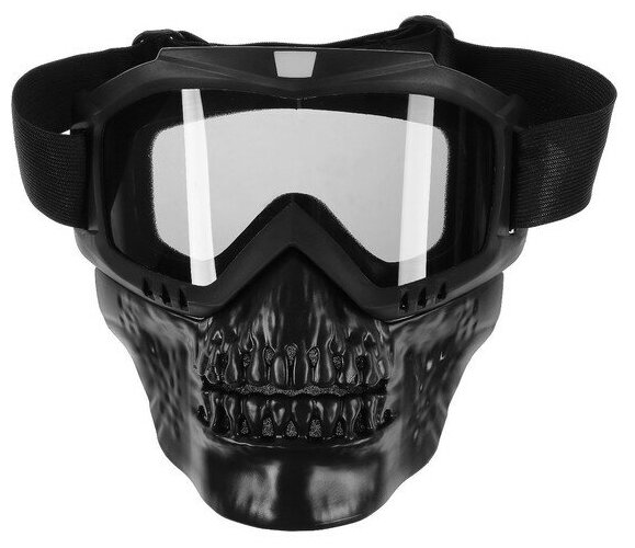 Очки-маска для езды на мототехнике Sima-land разборные визор затемненный цвет черный (7650500)