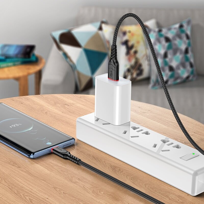 Кабель Type-C - USB для быстрой зарядки hoco X59, черный / Провод type-c хоко, Шнур для зарядки type c / Зарядка