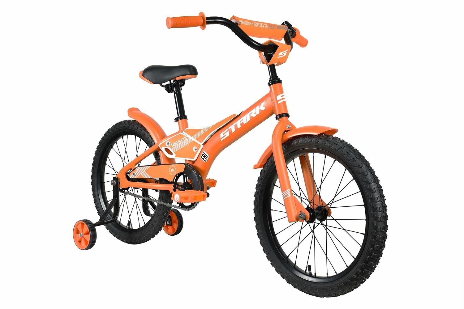 Велосипед Stark Tanuki 18 Boy (2023) (Велосипед Stark'23 Tanuki 18 Boy оранжевый/серый/белый, алюминий, HQ-0010242)