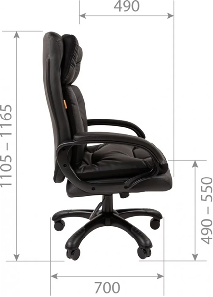 Офисное кресло Chairman 442 экопремиум черный (черный пластик) - фотография № 3