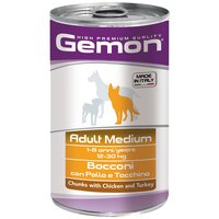 Влажный корм для собак Gemon индейка, курица 1.25 кг (для средних пород)