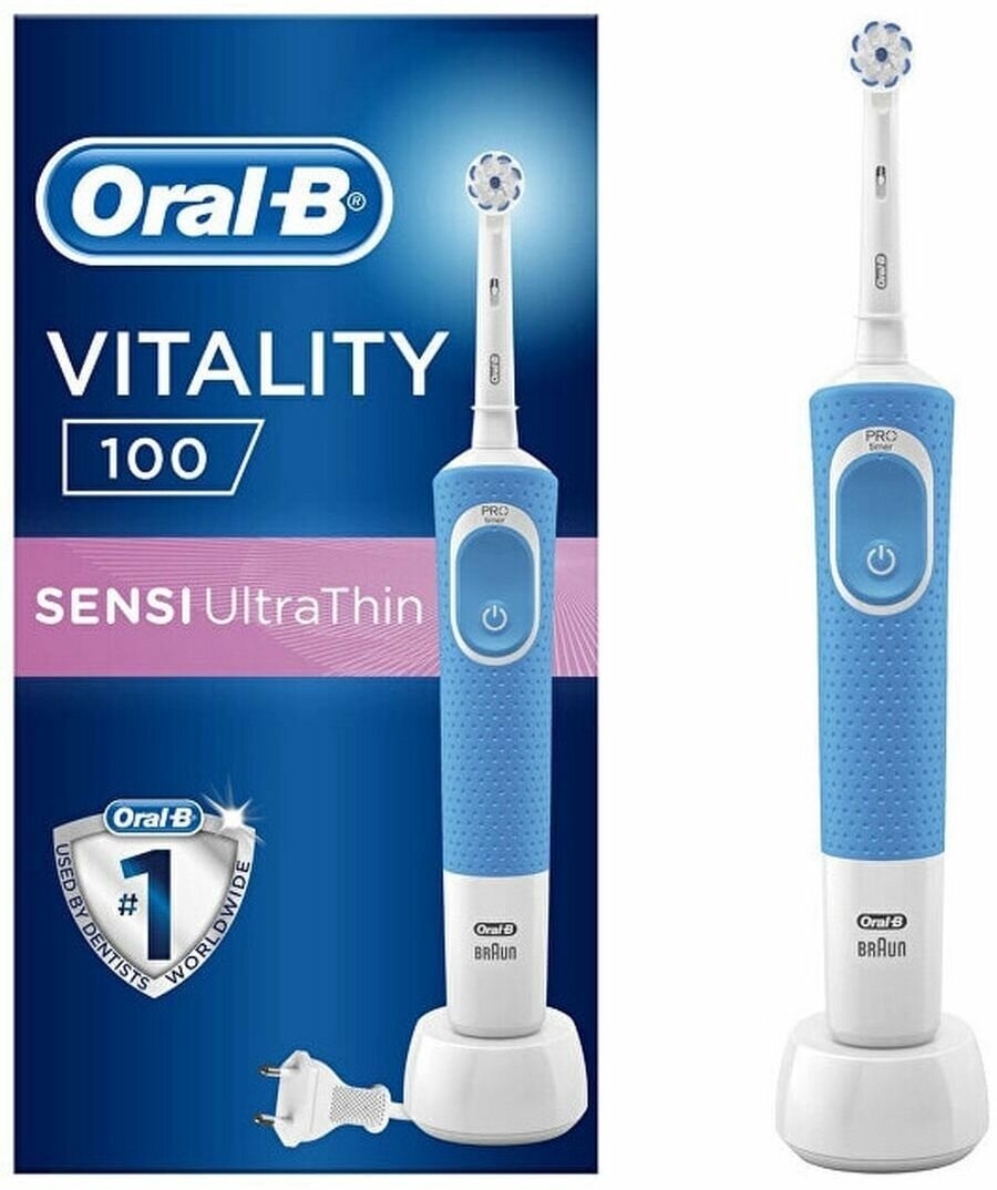 Электрическая зубная щетка Oral-B Vitality Sensi Blue D100.413.1 - фотография № 1