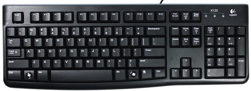 Клавиатура проводная Logitech K120 for business, USB 920-002522 Черный