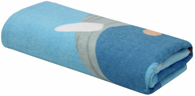 Детское махровое полотенце, синее, Киты, 30х60 см - фотография № 5