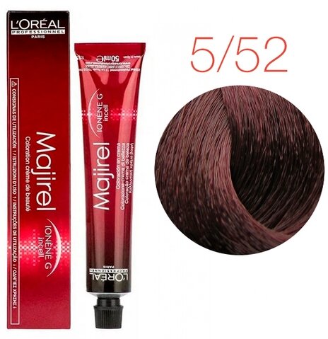Краска для волос стойкая L'Oreal Professional Majirel 5.52 светлый шатен красное дерево перламутровый 50 мл