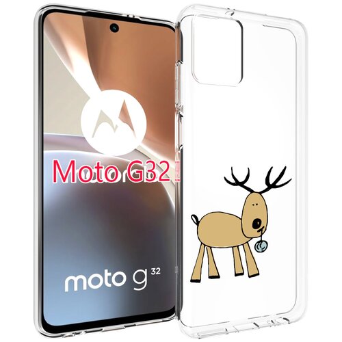 Чехол MyPads Олень с шариком для Motorola Moto G32 задняя-панель-накладка-бампер