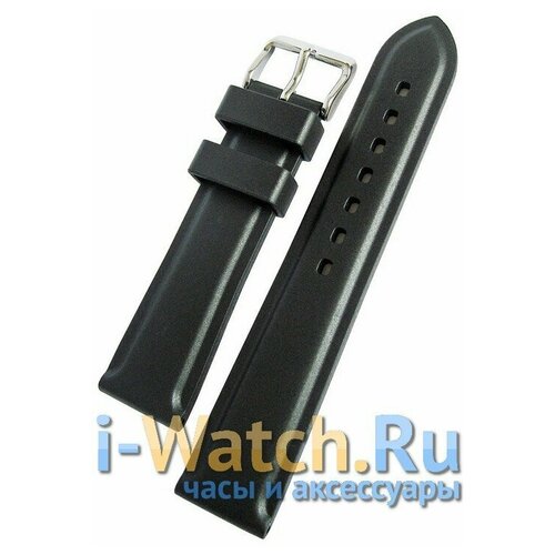 Ремешок Bonetto Cinturini, фактура тиснение, матовая, гладкая, размер 22/20 M, черный