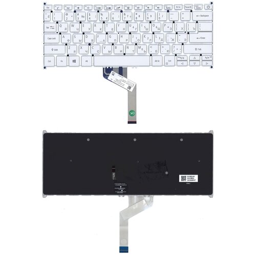 Клавиатура для ноутбука Acer Swift 5 SF514-52T серебристая с подсветкой 4919₽