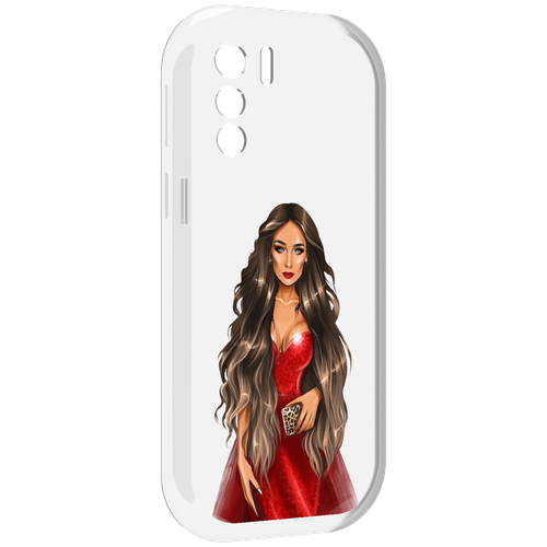 Чехол MyPads девушка-в-вечернем-платье женский для UleFone Note 13P задняя-панель-накладка-бампер