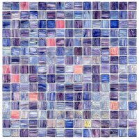 Мозаика смешанного цвета чип 20 стекло Alma Isabel(m) синий фиолетовый квадрат перламутр