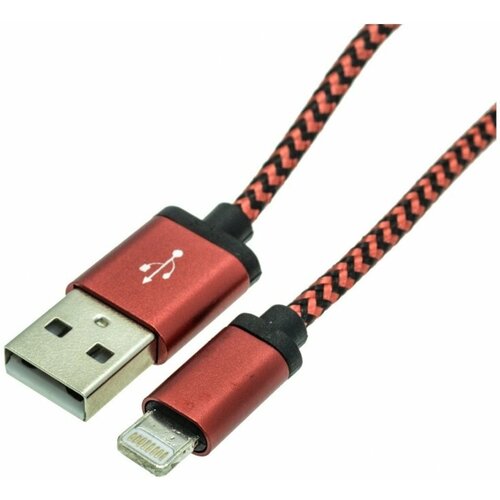 Дата-кабель J08 USB-Lightning, 1 м, красный usb lightning дата кабель jkx 004 1 м 012932 красный