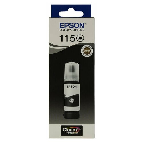 Чернила EPSON 115 (C13T07C14A) для СНПЧ L8160/L8180, черные пигментные, объем 70 мл, оригинальные