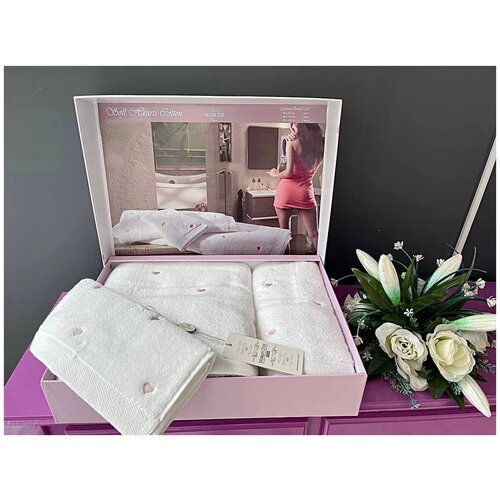 Полотенце махровое набор 3 шт в подарочной упаковке