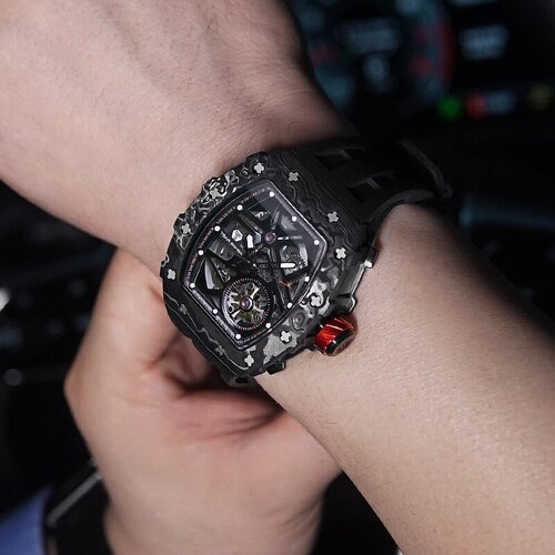 Мужские наручные часы TSAR BOMBA Automatic Carbon Fiber TB8209CF-01