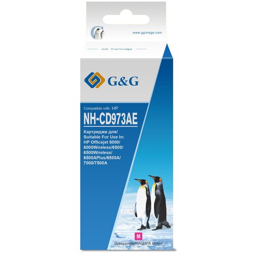 Картридж G&G NH-CD973AE № 920XL пурпурный для HP Officejet 6000/6500/7000/7500 CD973AE (№ 920XL) Magenta