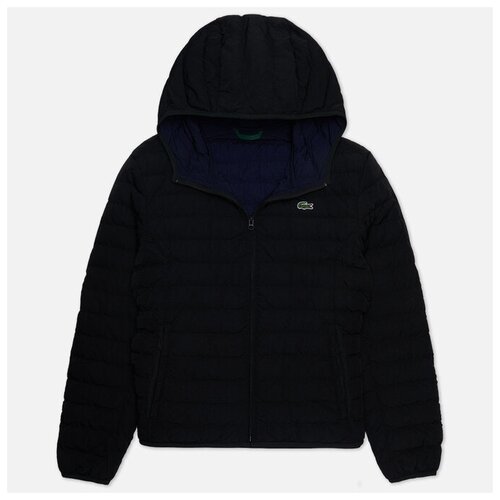 фото Мужской пуховик lacoste lightweight foldable hooded water-resistant чёрный, размер 48