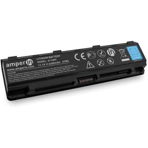 аккумуляторная батарея amperin для ноутбука toshiba satellite c800 11 1v 4400mah 49wh ai c800 Аккумуляторная батарея Amperin для ноутбука Toshiba Satellite C800 11.1V 4400mAh (49Wh) AI-C800