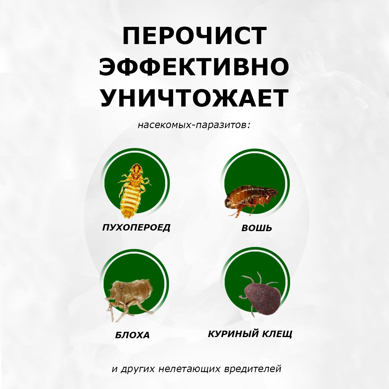 Препараты От Паразитов Широкого Спектра "ПероЧист" средство для борьбы с пухопероедами, блохами и клещами у птицы у кур, 1 л
