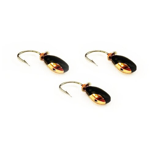 Мормышки вольфрамовые овсинка с медн коронкой - d 3 мм вес 06 гр 3шт 440₽