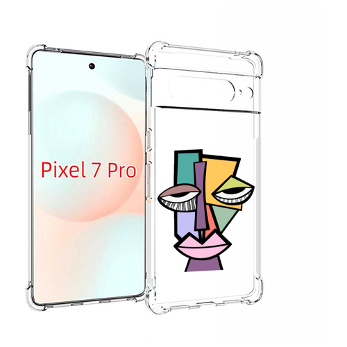 Чехол MyPads лицо из квадратиков с глазами женский для Google Pixel 7 Pro задняя-панель-накладка-бампер чехол mypads дерево с глазами акварель для google pixel 7 pro задняя панель накладка бампер