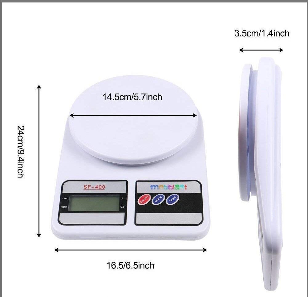 Весы кухонные точность измерения 1г. максимальная нагрузка 7кг. SF-400/Белые