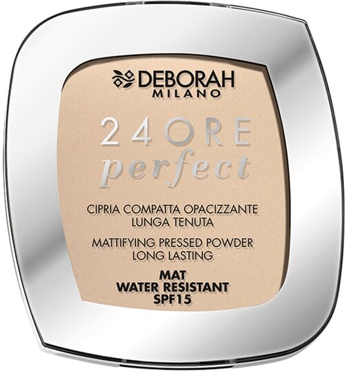 Deborah Milano Пудра для лица матирующая стойкая 24Ore Perfect, тон 01 light beige / светлый бежевый