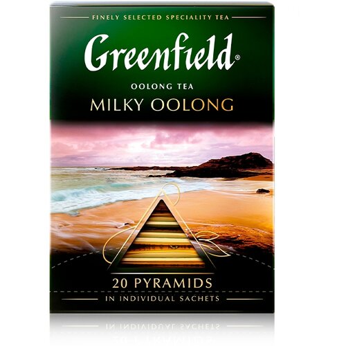 Чай GREENFIELD Milky Oolong, зеленый с добавками, 20 шт, пирамидки