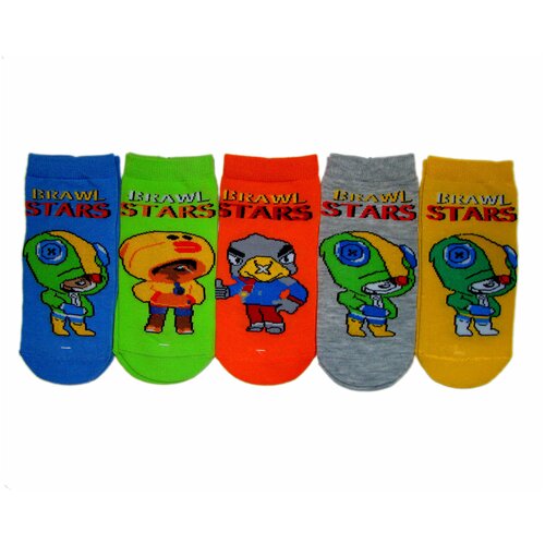 Носки 5 пар, размер 12, оранжевый, синий детские укороченные носки с героями brawl stars 5 пар 14 см 5 6 лет