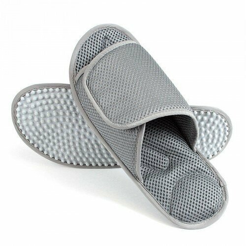 Массажные тапочки Релаксы, Velcro, серые, р.46