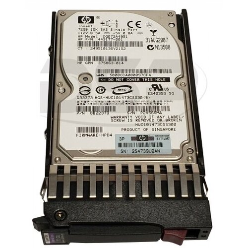 Жесткий диск HP 0B22379 72Gb SAS 25 HDD 953000₽