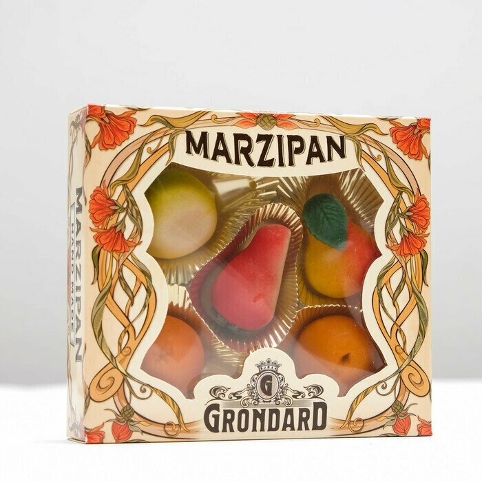 Конфеты с корпусом из марципана Миндальное лакомство фрукты, 100 г