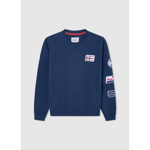 джемпер для мальчиков, Pepe Jeans London, модель: PB701159, цвет: темно-синий, размер: 14