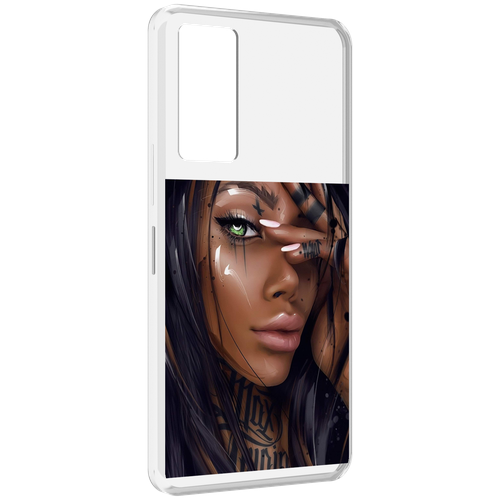 Чехол MyPads девушка-с-зелеными-глазами-яркими для Infinix Note 11 задняя-панель-накладка-бампер