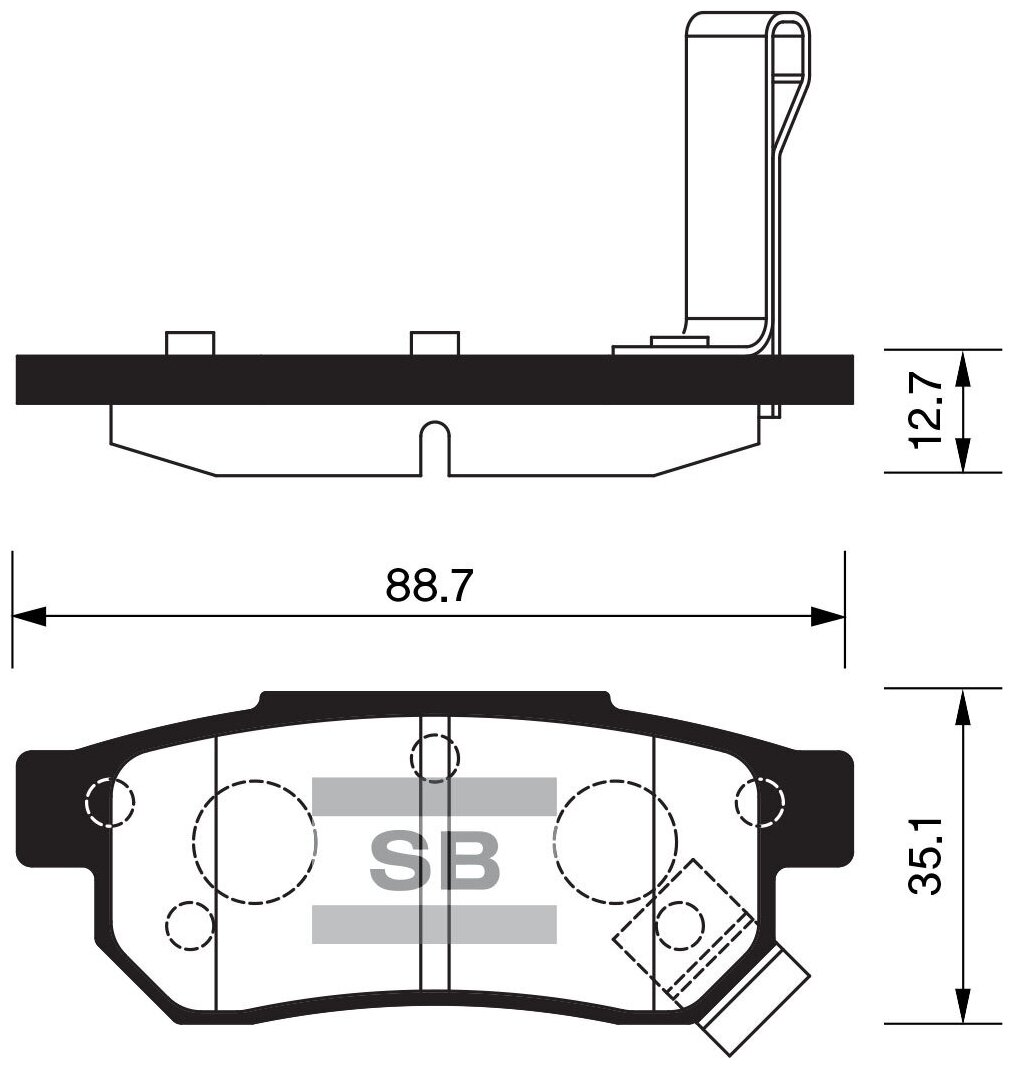 SANGSIN BRAKE SP1265 Колодки тормозные HONDA CIVIC 92- зад.